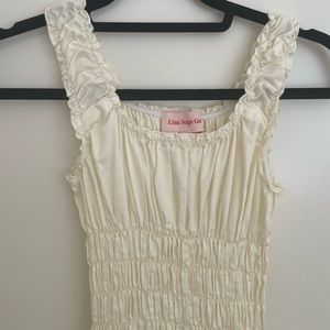 Lisa Says Gah Agatha Midi Dress in Ivory, XS